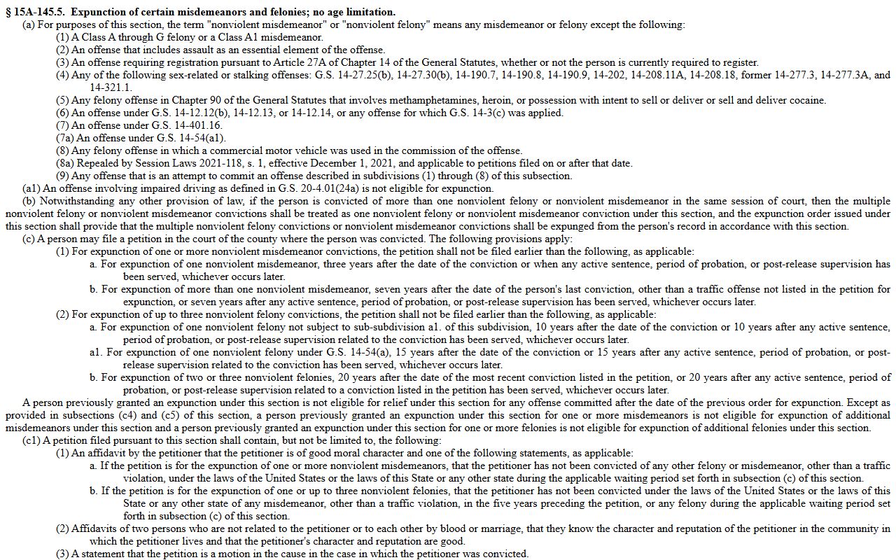 Franklin County criminal court records expunction statute