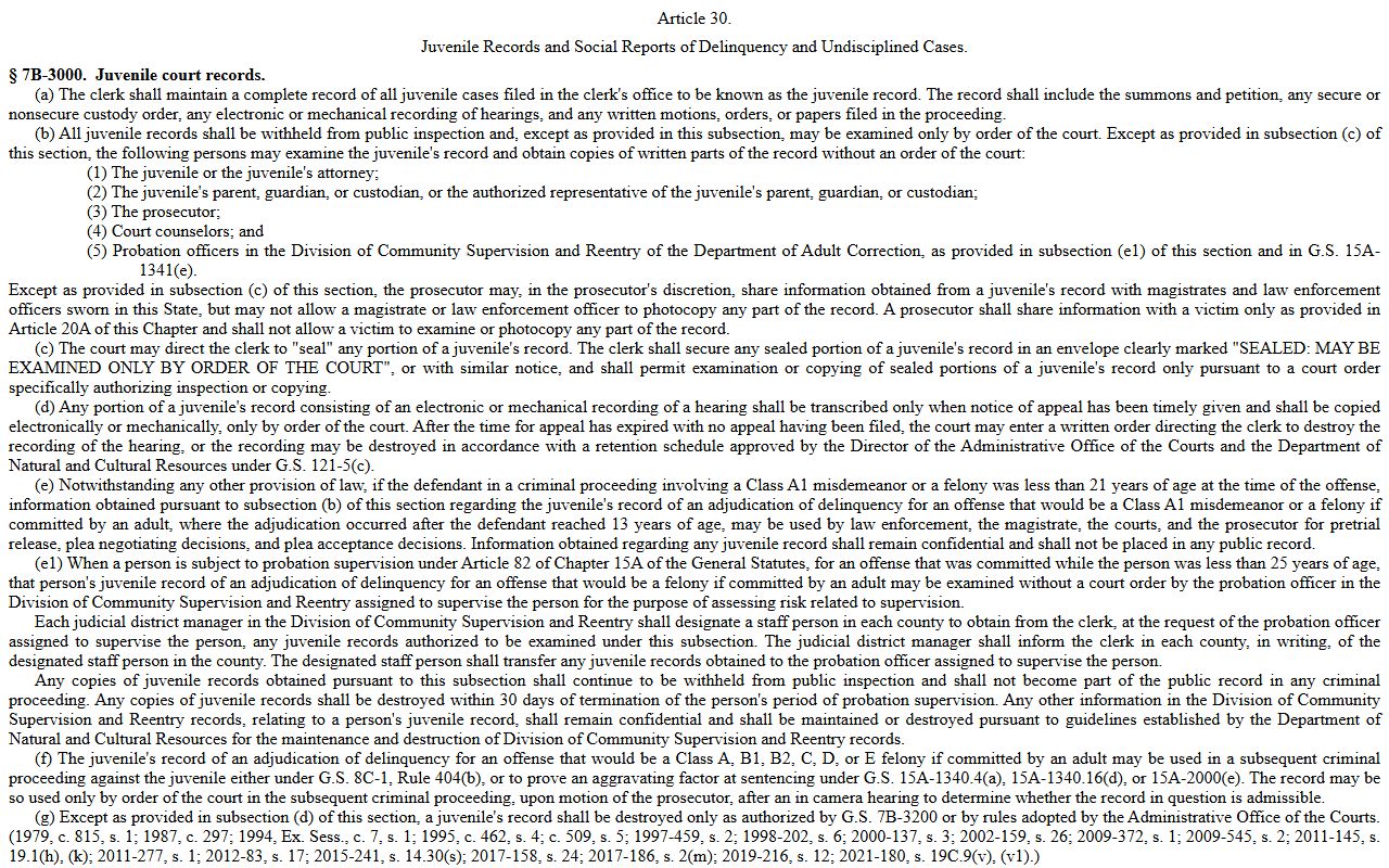 Franklin County criminal court records juvenile confidentiality statute