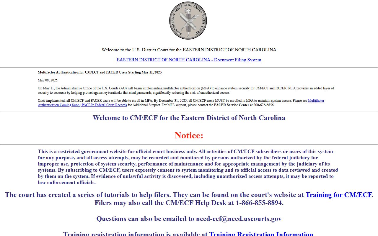 Franklin County District Court federal CM ECF distinction