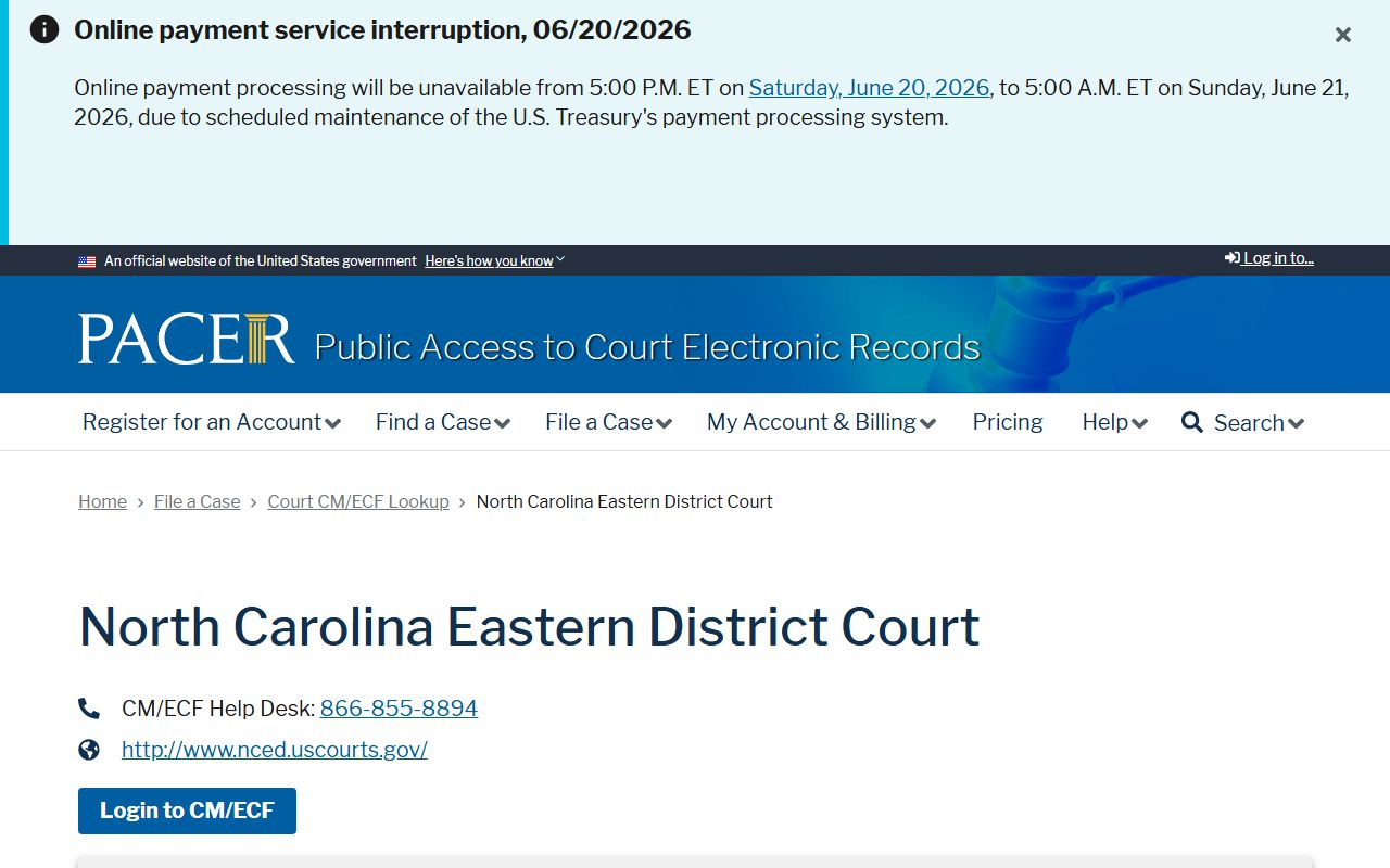 Franklin County District Court PACER Eastern District lookup