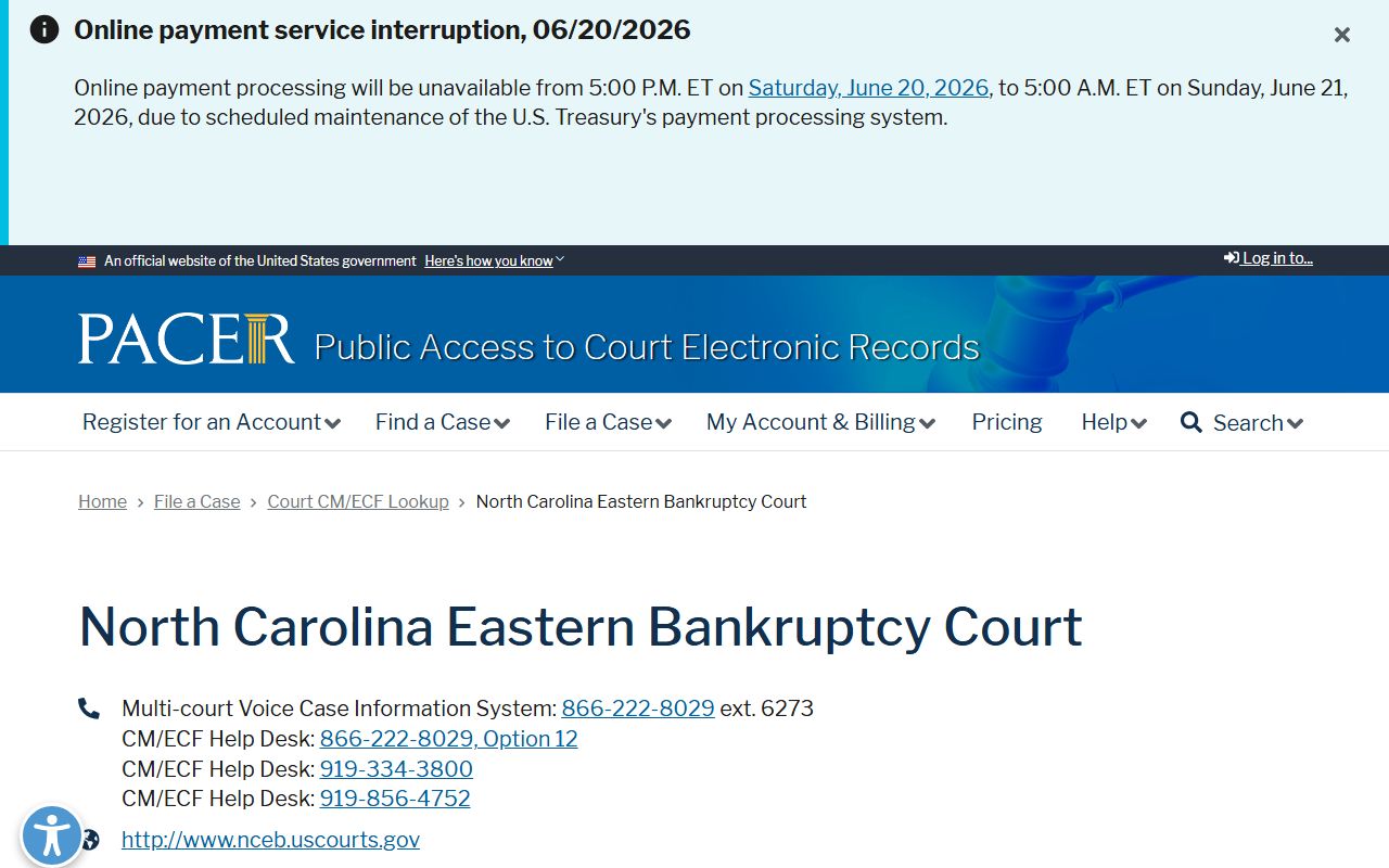 Franklin County District Court PACER bankruptcy lookup