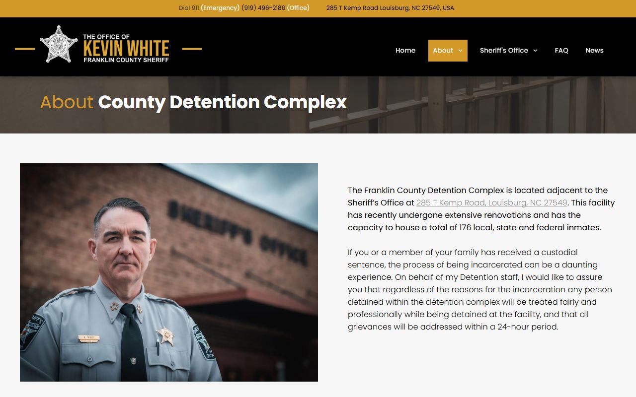 Franklin County inmate records Detention Complex page