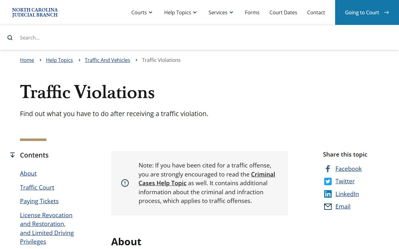 Franklin County traffic court records traffic violations page