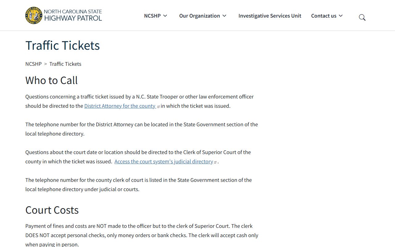 Franklin County traffic court records State Highway Patrol ticket page